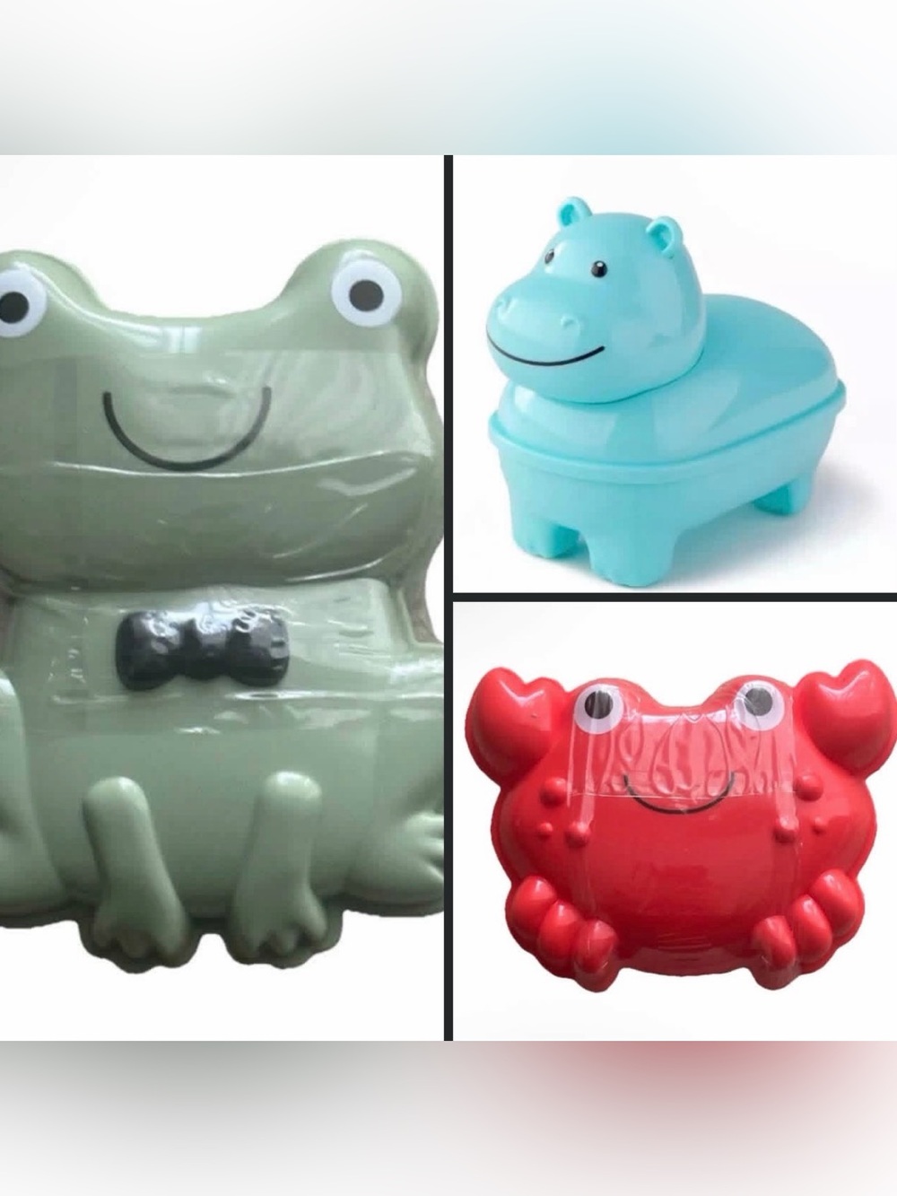 Frog, Hippo, or Crab Soap Dish & 2-2pack Travel Toothbrushes Soft All NWT-U pick